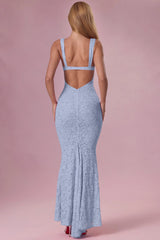 Lace Sweetheart-Neck Gown in Sky Blue