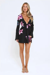 Twilight Bloom Dream Long Sleeve Mini Dress Floral