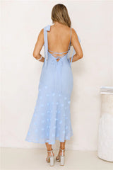Whispering Petals Maxi Dress Blue