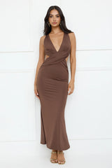 Electric Kiss Maxi Dress Brown