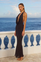 Lexie Plunge Halter Maxi Dress