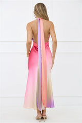 Dreams in Colour Satin Maxi Dress Multi