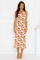 Happy Girl Era One Shoulder Midi Dress Floral